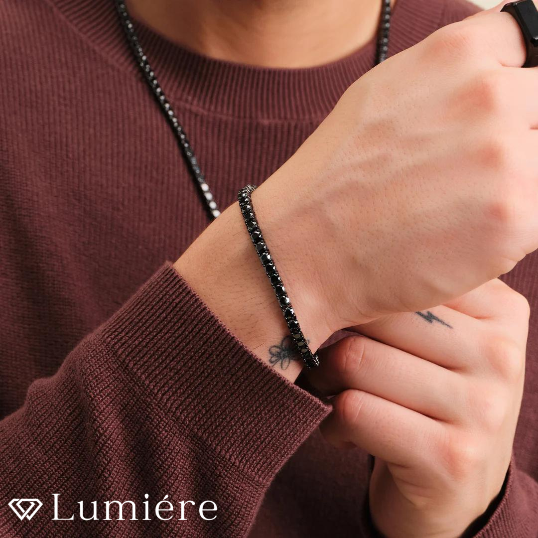 Lumiére צמיד טניס יוקרתי | שחור Lumiére אייס תכשיטים איכותיים לגבר