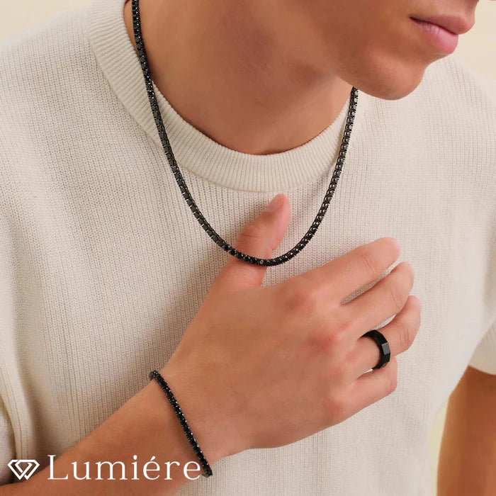 Lumiére צמיד טניס יוקרתי | שחור Lumiére אייס תכשיטים איכותיים לגבר