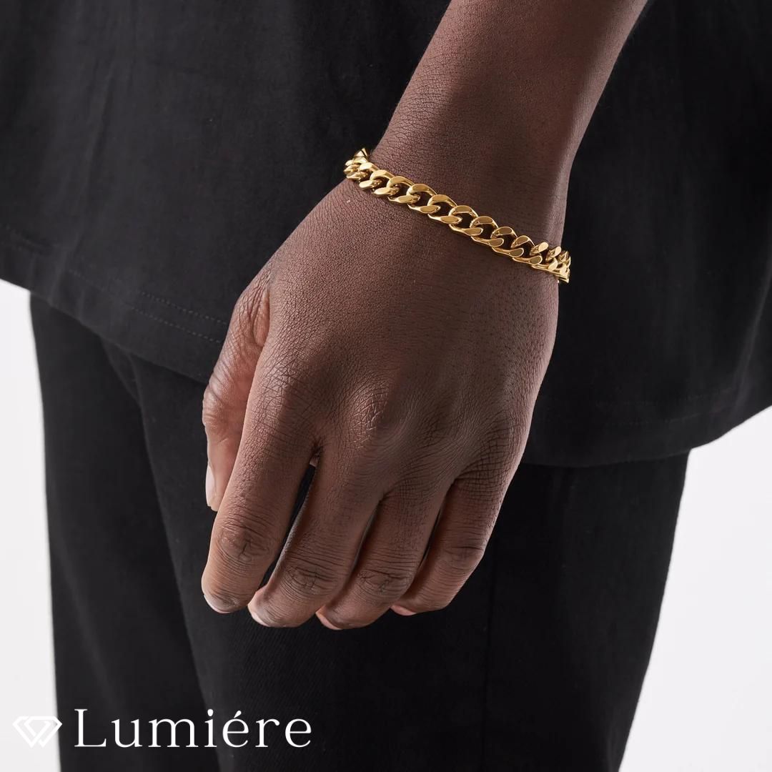 צמיד קובני 8 מ״מ לגבר | זהב צמיד Lumiére    