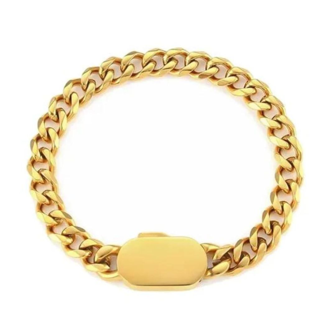 צמיד קובני 10 מ״מ לגבר | זהב צמיד Lumiére   