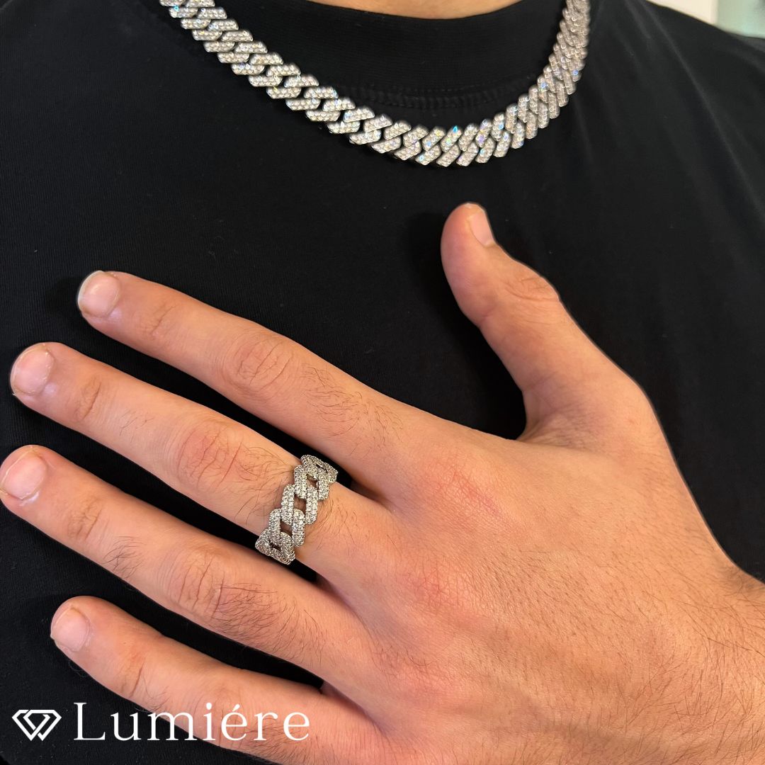 Lumiére טבעת אייס יוקרתית | כסף Lumiére אייס כסף תכשיטים איכותיים לגבר