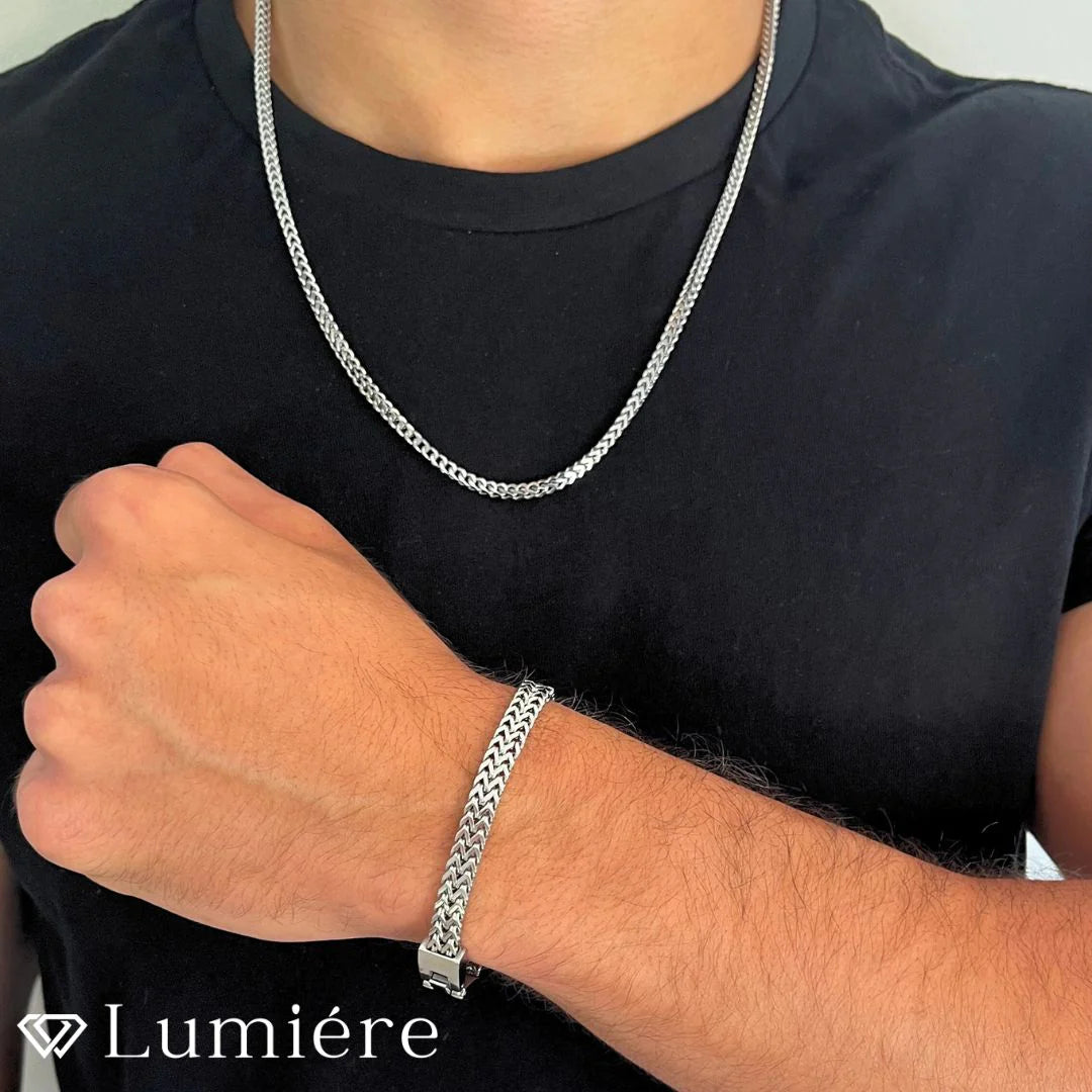 Lumiére סט פרנקו לגבר | כסף Lumiére כסף סט תכשיטים איכותיים לגבר