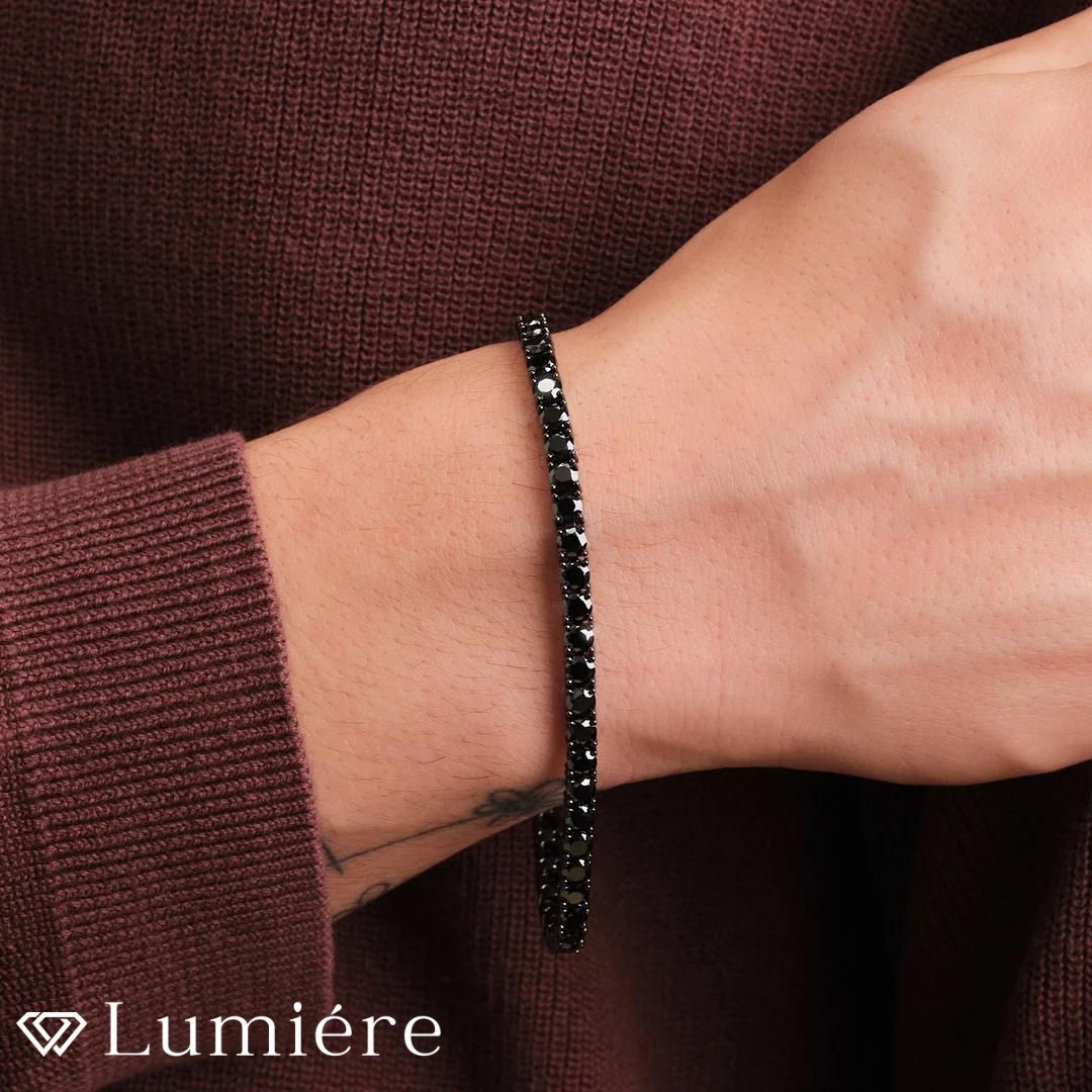 Lumiére צמיד טניס יוקרתי | שחור Lumiére אייס תכשיטים איכותיים לגבר