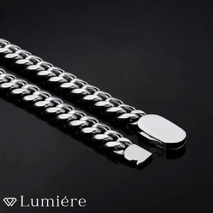 Lumiére שרשרת קובנית 10 מ״מ לגבר | כסף Lumiére כסף קובני תכשיטים איכותיים לגבר