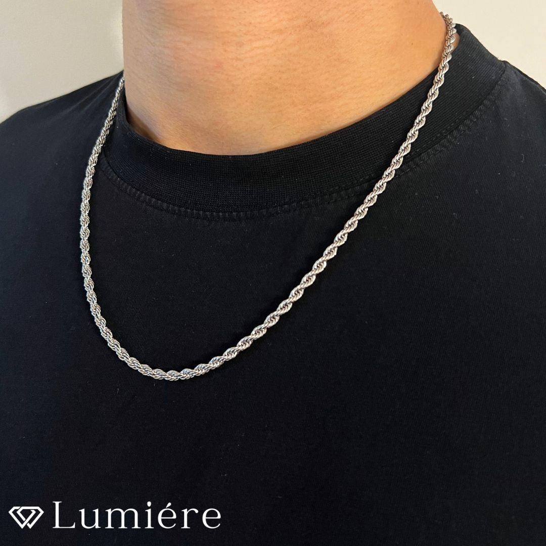 Lumiére שרשרת חבל | כסף Lumiére חבל תכשיטים איכותיים לגבר