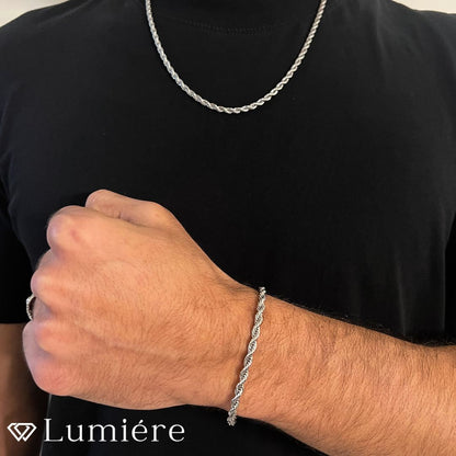 Lumiére שרשרת חבל | כסף Lumiére חבל תכשיטים איכותיים לגבר