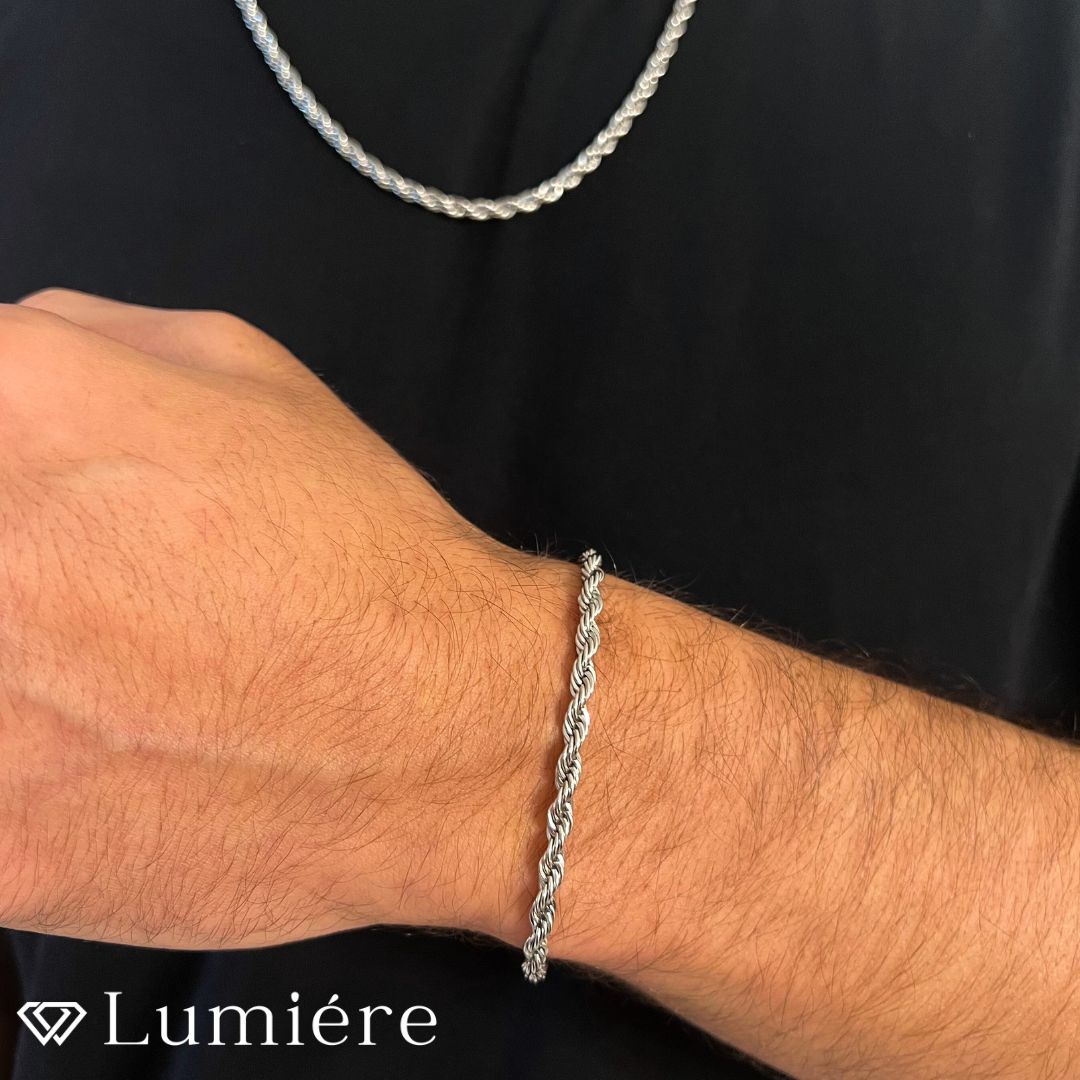 Lumiére שרשרת חבל | כסף Lumiére חבל תכשיטים איכותיים לגבר