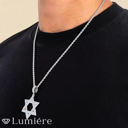 Lumiére שרשרת מגן דוד לגבר | כסף Lumiére אייס כסף תכשיטים איכותיים לגבר