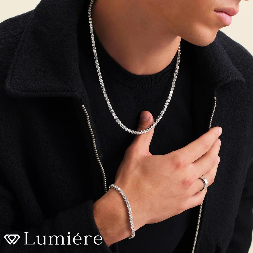 Lumiére סט טניס יוקרתי | כסף 925 Lumiére  כסף סט תכשיטים איכותיים לגבר