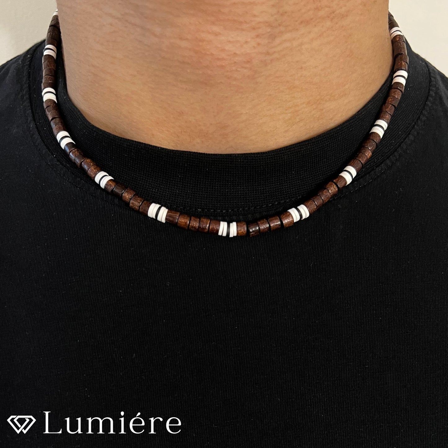 Lumiére שרשרת חרוזים דובאי לגבר | חום Lumiére חרוזים תכשיטים איכותיים לגבר