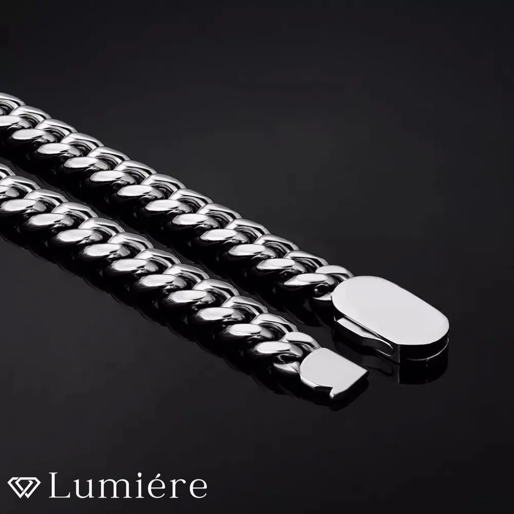 Lumiére שרשרת קובנית 8 מ״מ לגבר | כסף Lumiére  כסף קובני תכשיטים איכותיים לגבר