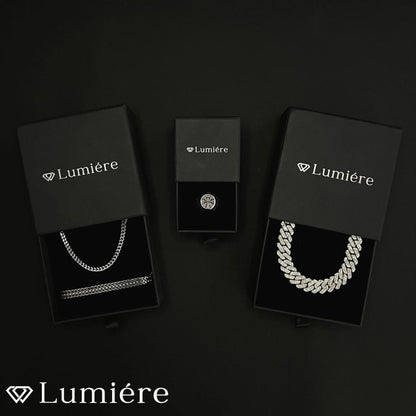 Lumiére שרשרת קובנית 8 מ״מ לגבר | כסף Lumiére  כסף קובני תכשיטים איכותיים לגבר