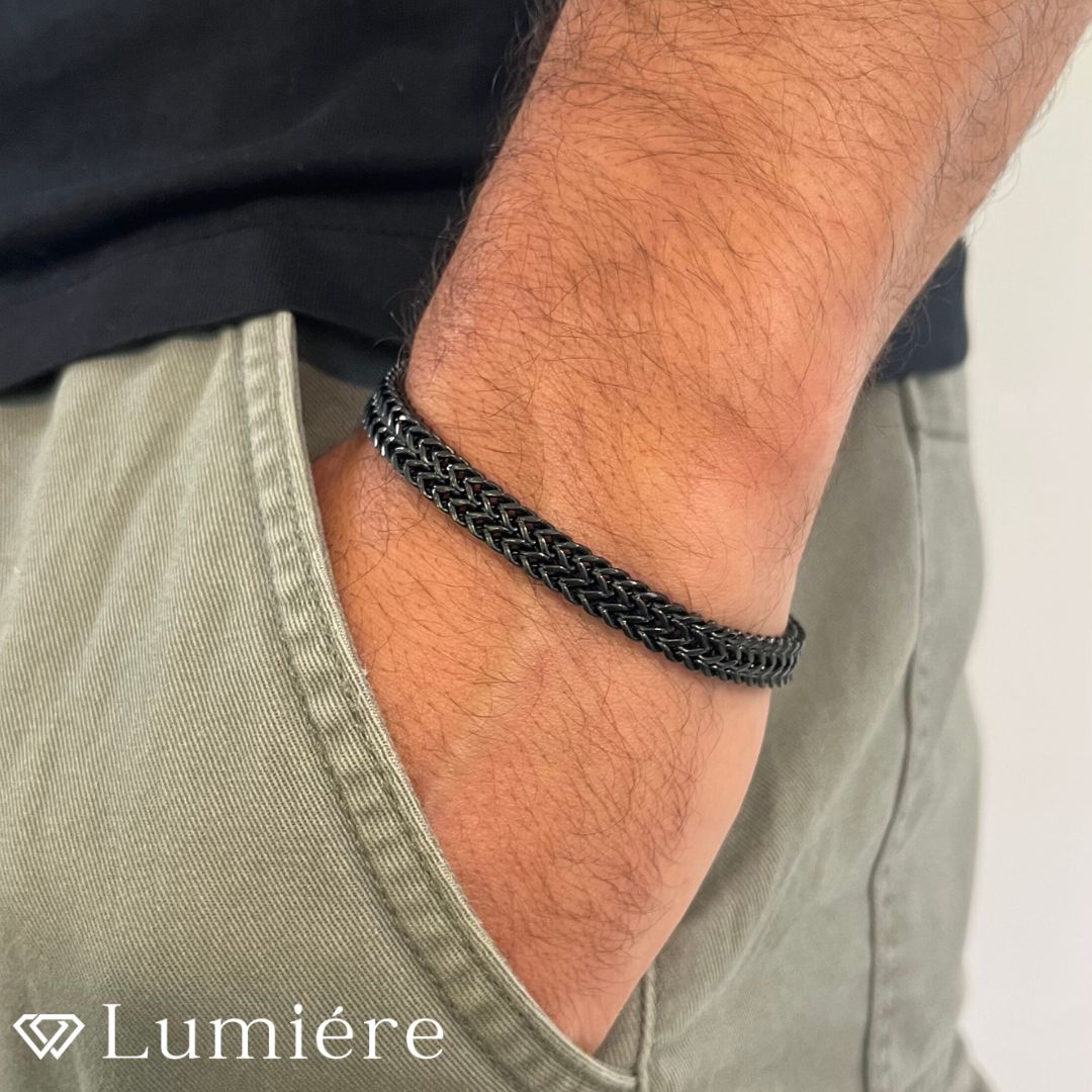 Lumiére צמיד פרנקו לגבר | שחור Lumiére פרנקו תכשיטים איכותיים לגבר