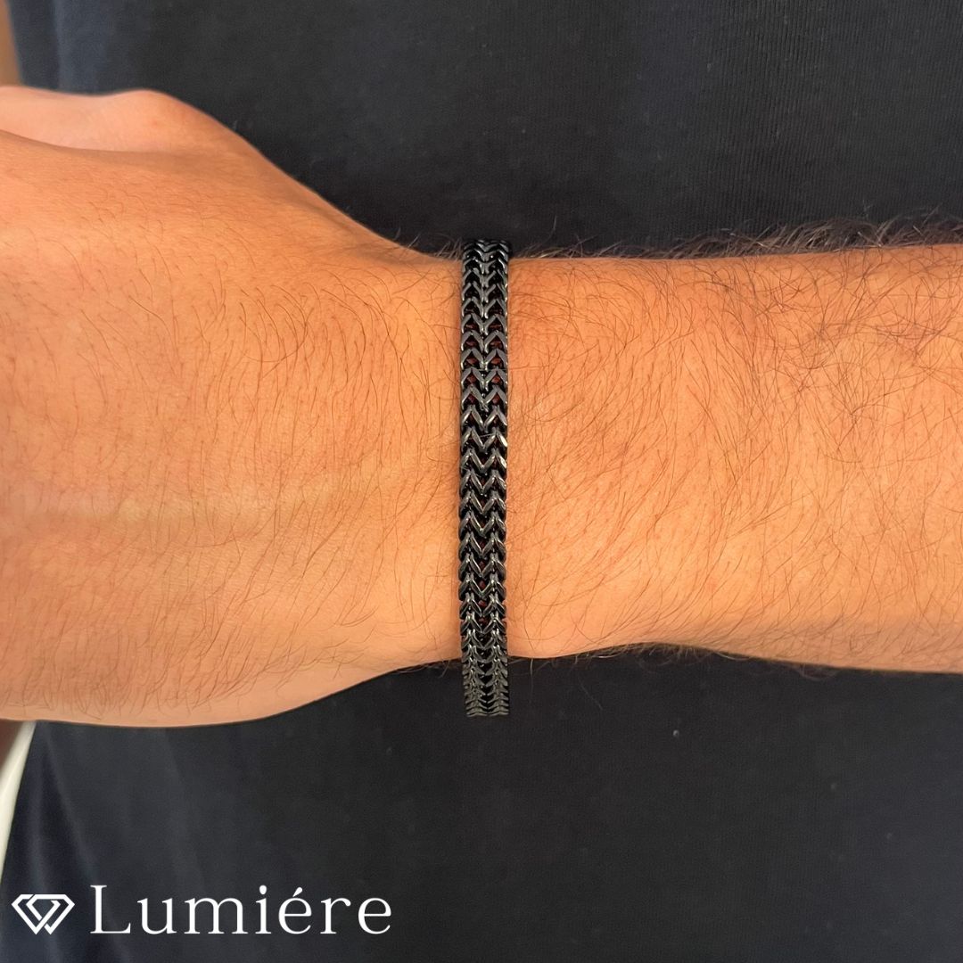 Lumiére צמיד פרנקו לגבר | שחור Lumiére פרנקו תכשיטים איכותיים לגבר