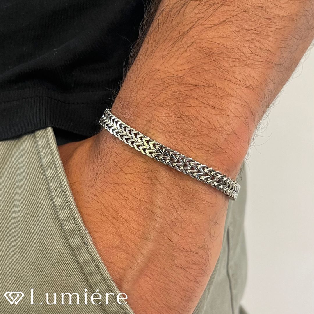 Lumiére שרשרת פרנקו לגבר | כסף Lumiére כסף פרנקו תכשיטים איכותיים לגבר