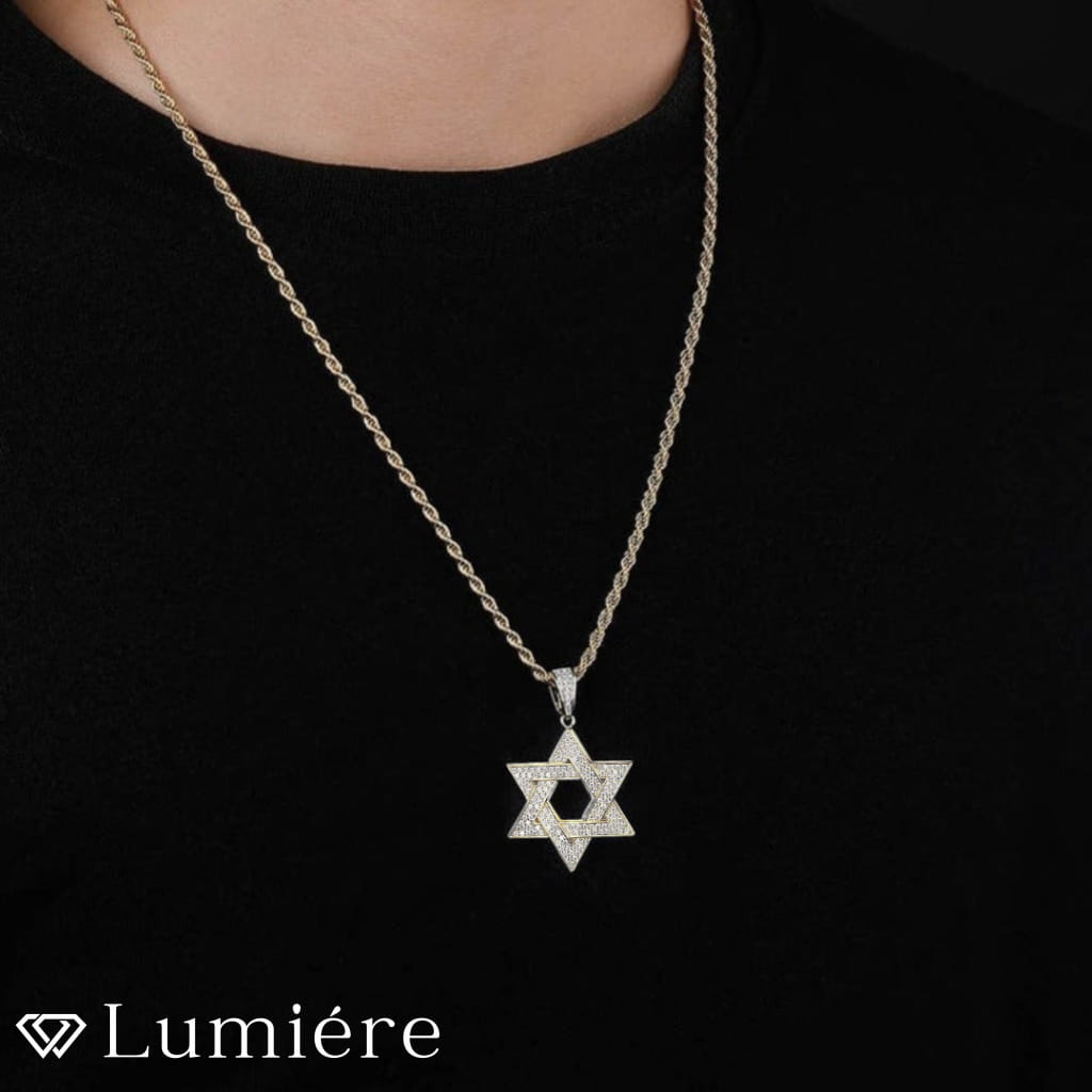 Lumiére שרשרת מגן דוד לגבר | זהב Lumiére אייס זהב תכשיטים איכותיים לגבר