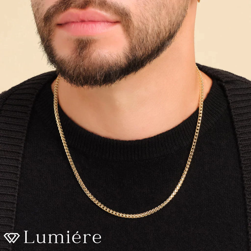 Lumiére שרשרת פרנקו לגבר | זהב Lumiére זהב פרנקו תכשיטים איכותיים לגבר